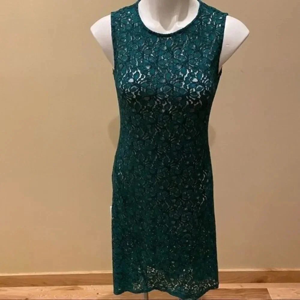 Beautiful lace sheer sleeveless midi dress